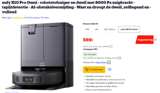 eufy X10 Pro Omni - Robotstofzuiger met dweilfunctie en Omni Station voor €569 bij Bol