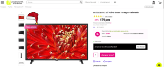 Smart TV Negro marca LG 32LQ631C 32" FullHD por 179,90€