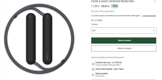 Corde à Sauter connectée Rookie Noir à 11,99€