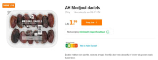 AH Medjoul dadels 250 g voor €1,99 bij de AH