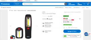 Pack de 2 linternas Dairu de trabajo por $5.990