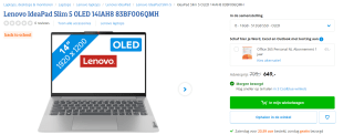 Lenovo IdeaPad Slim 5 OLED 14IAH8 83BF006QMH voor €649 bij Coolblue