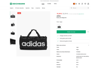 Bolsa de deporte Adidas por solo 16,49€