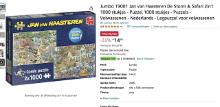 2 puzzels van Jan van Haasteren (2x 1000 stukjes) voor €14,99