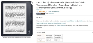 Kobo Libra 2 - E-reader - 7 inch - 32GB - Bluetooth - Zwart voor €178 bij Amazon