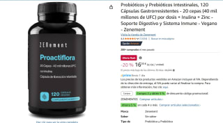 Probióticos y Prebióticos Intestinales, 120 Cápsulas Gastrorresistentes - 20 cepas por 15,23