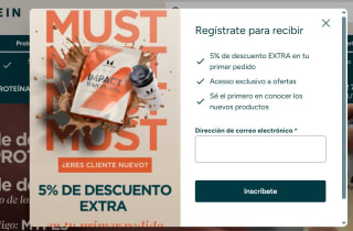 5% descuento para tu primer pedido desde My Protein