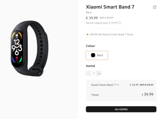 Xiaomi Mi Band 7 Europese Versie voor €39,99 in de Mi store