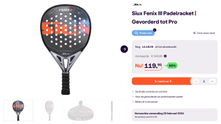 Siux Fenix III Padelracket voor €119,95