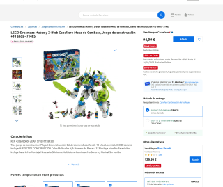LEGO Dreamzzz Mateo y Z-Blob Caballero Meca de Combate Juego de construcción por 75,99€