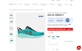 ASICS GEL CUMULUS 27 zapatillas deportivas por 98,10€