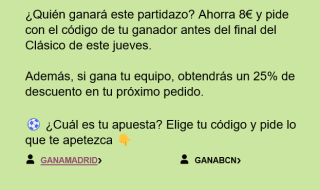 8€ descuento en tu pedido Uber Eats por el clásico acierta la porra