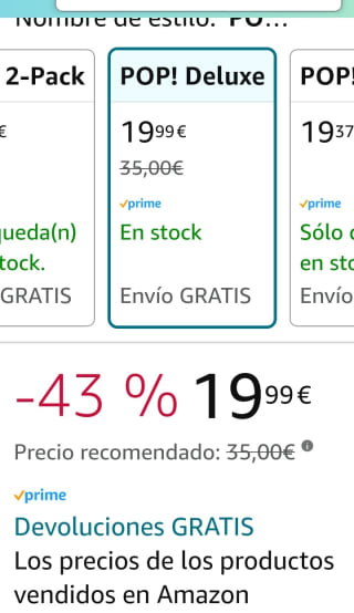 Funko Pop Deluxe Dark Vader por 19,99€.