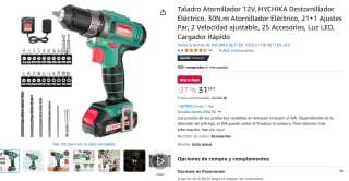 Taladro Atornillador 12V, HYCHIKA 21+1 Ajustes Par, 2 Velocidad ajustable por 31,98€