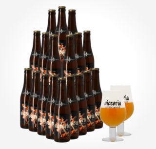 18 flesjes Victoria bier met 2 gratis glazen voor €24,95 bij Hopt en €19,95 met de vriendencode