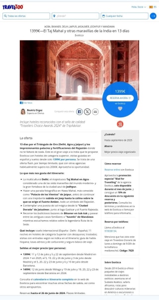 La India 13 días desde 1399€.