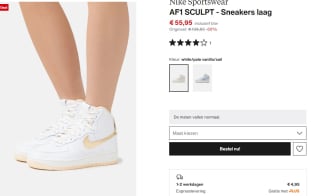 Nike Air Force 1 Sculpt Damesschoenen voor €55,95 bij Zalando