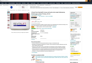 Crema L'Oreal Paris Revitalift de Noche Anti-edad Hidratante Antiarrugas y Extra Firmeza 50 ml por solo 5,70€