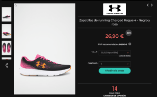 Rebajas hasta 75% descuento Under Armour calzado desde 26,90€