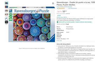 Puzzle 1500 piezas un punto a la vez marca Ravensburger por 8,78€