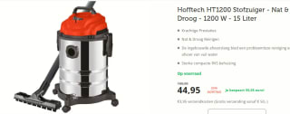 Höfftech nat-en droogzuiger - 1200 watt voor €44,95 bij Dealdonkey