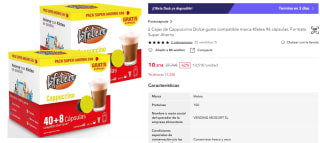 96 cápsulas Descafeinado o Cappuccino Dolce gusto compatible marca Kfetea por 10,51€