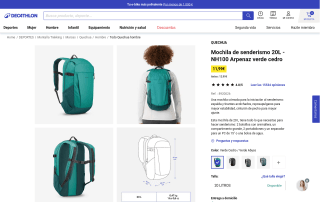 Mochila de Senderismo Qechua 20L por 11,99€