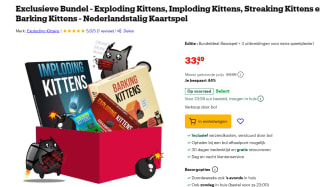 Exclusieve Bundel - Exploding Kittens, Imploding Kittens, Streaking Kittens en Barking Kittens - Nederlandstalig Kaartspel voor €33,49 bij Bol