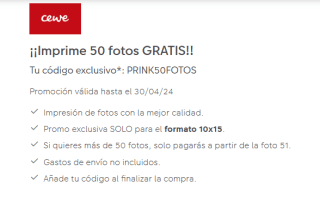 Gratis Revelado de 50 fotos formato calidad premium