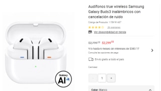 Audífonos Samsung Galaxy Buds3 por $2,299 en Liverpool