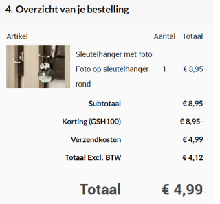 Sleutelhanger met eigen foto voor €4,99 dmv code bij Topdoek