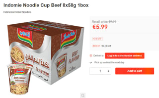 8x 56 gram Indomie cup beef noodles voor €5,99 bij Ochama