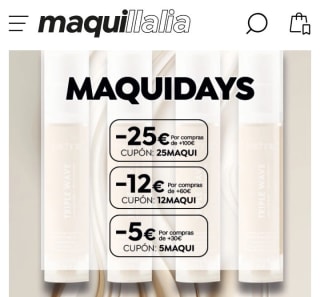 Varios Cupones desde Maquillalia .