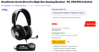 Steelseries Arctis Nova Pro headset voor €169 bij Bol