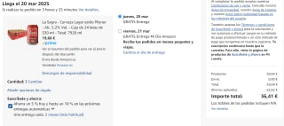 Promo 3x2 en Pack 24 latas de cerveza 33cl LA SAGRA Premium Lager (72 latas en Total / 0,50€/ud.) por 36,41€