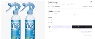 Pack 4 unidades Flor Instant Azul Perfumador para la ropa por 7,38€