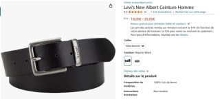 Ceinture Levi's New Albert - Noire à 20€