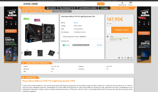 Placa Base ASRock Z790 PG Lightning Socket 1700 por solo 147,95€
