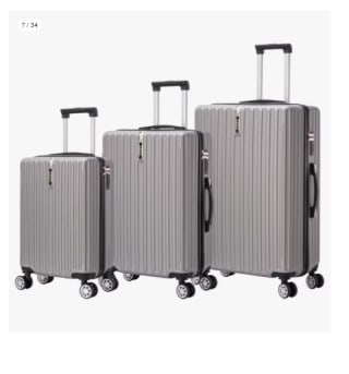 Juego de 3 Maletas Trolley ABS Semirrígidas 4 Ruedas por 50.81€