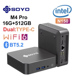 Mini PC SOYO M4 PRO Intel Twin Lake N150 16GB DDR4+512GB PCIe M.2 SSD | WiFi 6, BT5.2, Windows 11 Pro a solo