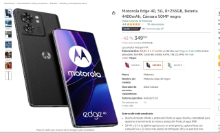 Motorola Edge 40, 5G, 8+256GB por 349,99€