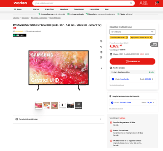 TV SAMSUNG 55'' Ultra HD Smart TV + 1 mes de Filmin a solo 369,99€