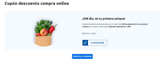 Cupón 20€ descuento para tus compras en Supermercado Carrefour