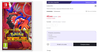 Juegos Nintendo Pokemon Escarlata por 30,10€