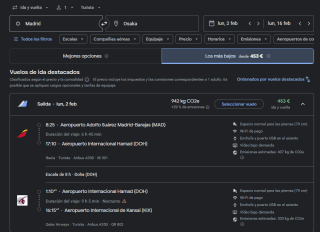 Japón Vuelos de ida y vuelta desde 453€