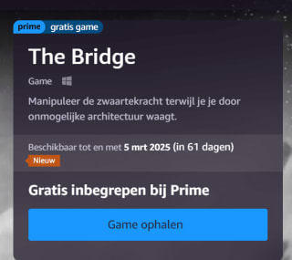 Gratis game The Brige met Amazon Prime gaming