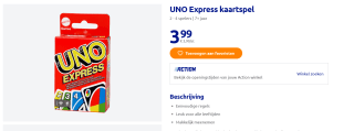 Uno Express Kaartspel voor €3,99 bij de Action