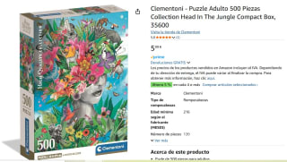 Puzzle Cabeza en la Selva 500 Piezas marca Clementoni por 5,99€