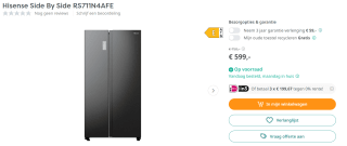 Hisense RS711N4AFE - Amerikaanse Koelkast - Zwart voor €599 bij Artandcraft