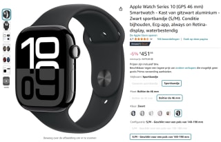 Apple Watch Series 10 (GPS 46 mm) voor €451,95 bij Amazon